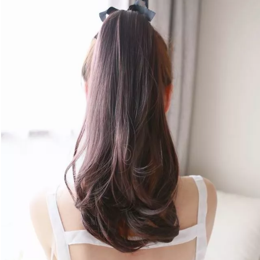 公主李假发 高温丝 梨花马尾 实拍绑式马尾 短梨花卷超自然假马尾