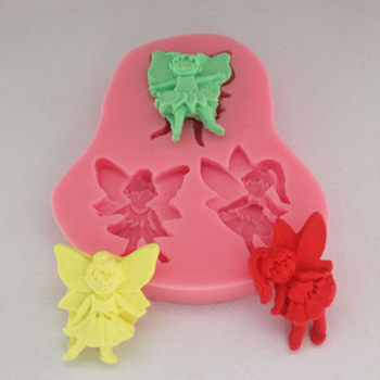 3-Link Girl Elf Angel Silicone Mold Fondant Mold Chocolate Mold Lace Mold Cake Decoration Mold FM191