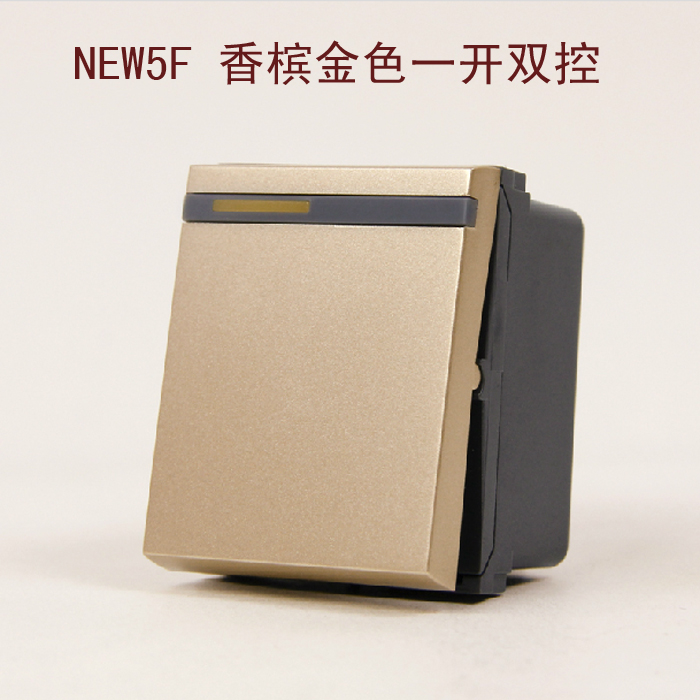 Zhengtai switch socket 118 type NEW5F champagne gold NEW5-F904 one open double cut function key module