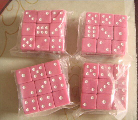16MM ACRYLIC PINK DICE COLOR No 16 Pink dice (Charm Pink set 9 PIECES)
