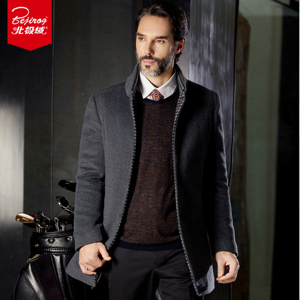 Bejirog 北极绒 男式立领毛呢大衣 中长款外套 优惠券折后￥399包邮（￥499-100）5色可选