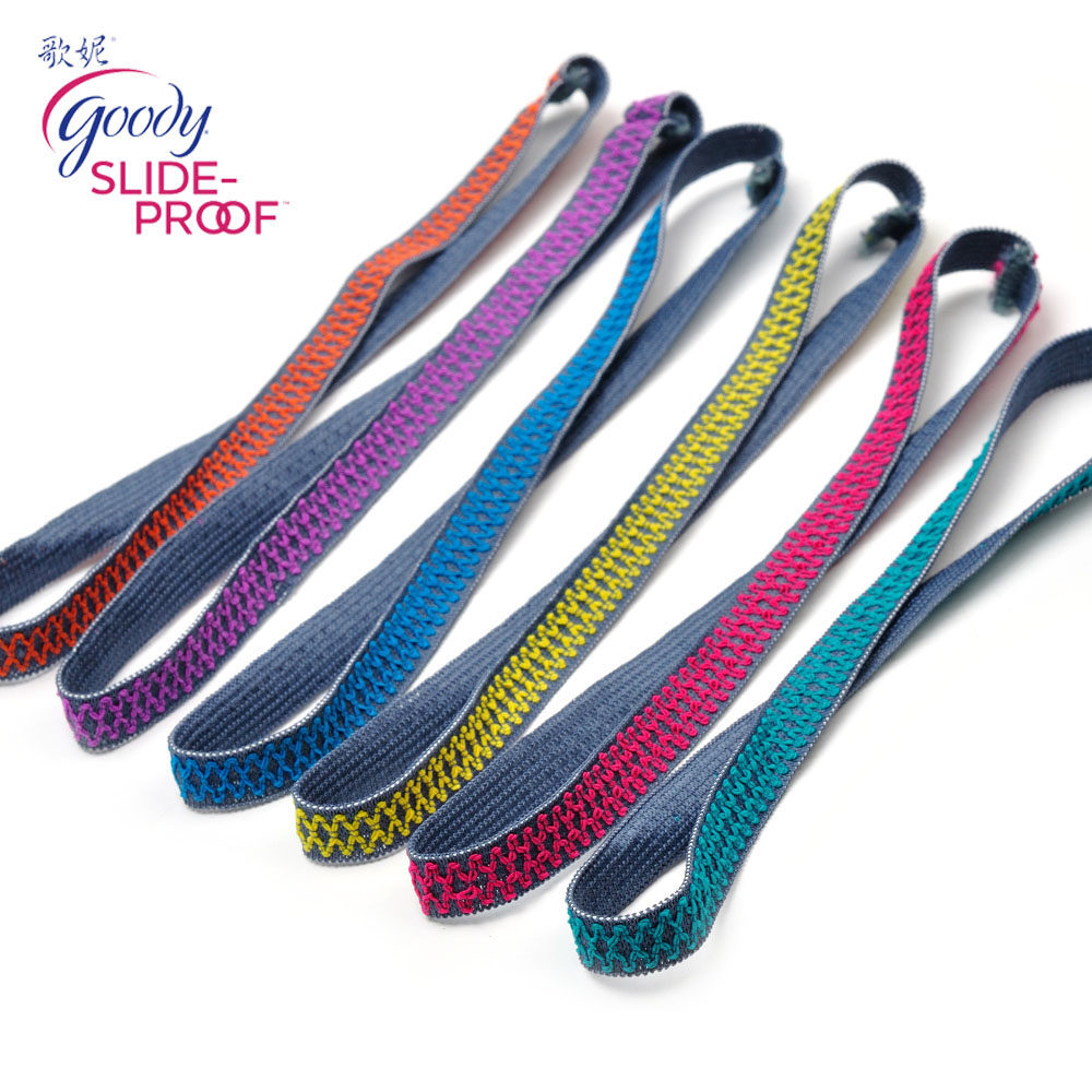 Goody/歌妮美国运动发带 高弹力运动休闲头带 精美花纹编织 6条装