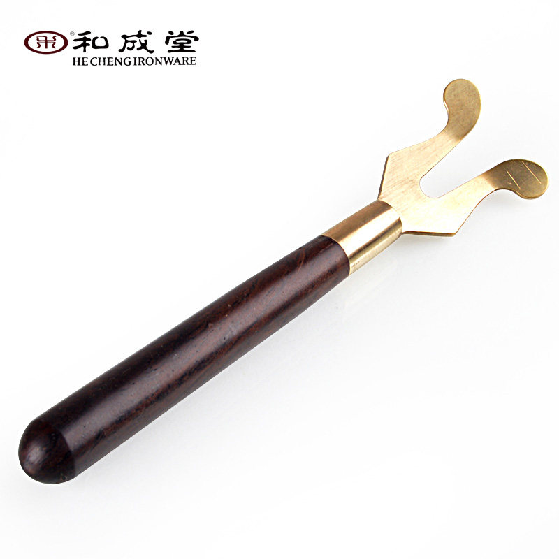 And Chengku Dark sandal handle copper pot fork iron pot fork cast iron pot cover fork old iron pot clamp accessories