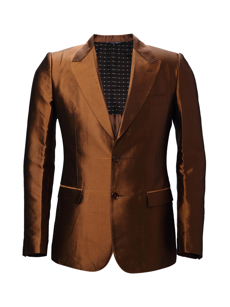 Dolce&Gabbana 黄色戗驳领双排扣饰西装