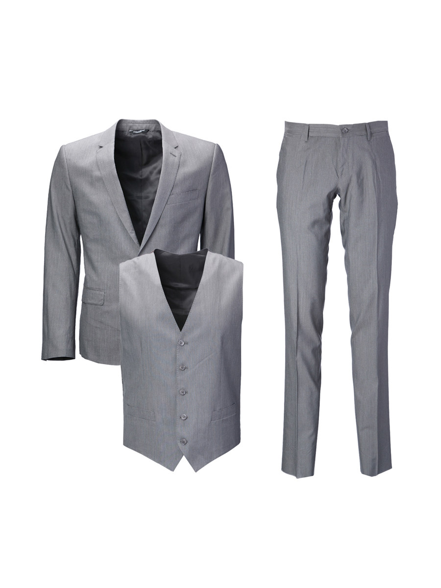 Dolce&Gabbana 灰色平驳领两粒扣西服套装