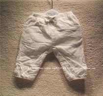 French big-name foreign trade original single p * b* newborn baby female baby spring and autumn double-layer pants elastic waist full crotch