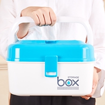 Household multi-layer large portable medical box Plastic medicine storage box Family childrens small medical box first aid box
