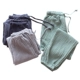 Cotton nguyên chất giặt đôi gạc đôi quần nhà mùa xuân và mùa hè cotton nam màu rắn đóng đồ ngủ quần cotton quần đùi nữ Quần tây