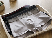 18 người đàn ông mới màu rắn thoải mái đồ lót cotton boxer U lồi liền mạch thoáng khí eo bốn góc quần short