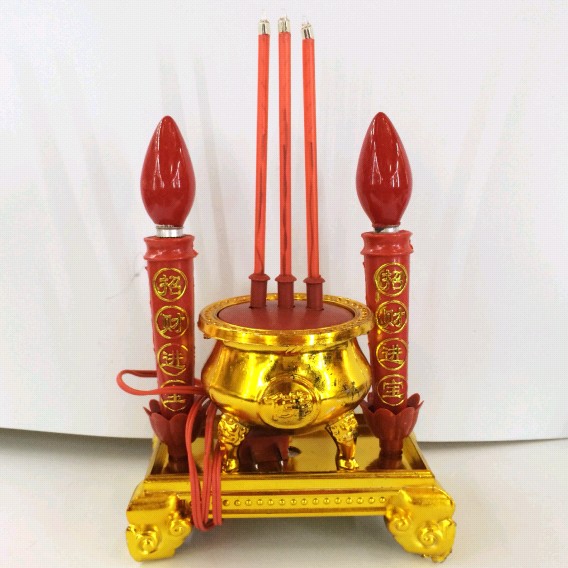 Buddha front supply light and electric aroma furnace recruit the treasure candlestick Caiyu Light Electronic fragrance candle for Buddha