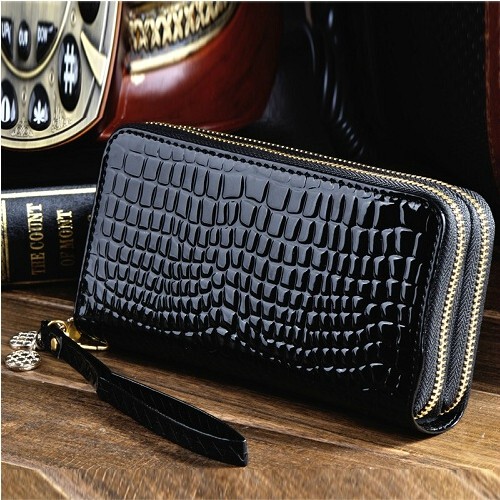 Women's Long Wallet 2025 New Korean Style Double Zipper Large Capacity Patent Leather Coin Purse Phone Bag Trendy Women's Long Wallet 2025 New Korean Style Double Zipper Large Capacity Patent Leather Coin Purse Phone Bag Trendy