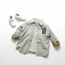 Day Department Brief Joyoku Winter Childrens CUHK Boy Child Garsuede Thickened Grey Casual Shirt Jacket