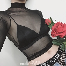 EOH preferred-low price promotion so as to match a hot and sexy body tunnel suit with a black and white long-sleeved little neck shirt