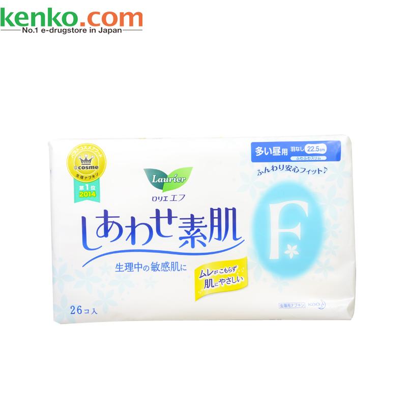 日本花王LAURIER乐而雅绵柔素肌F系列卫生巾日用22.5cm26片无护翼