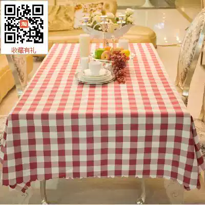 Plaid tablecloth Fabric Picnic cloth Hotel tablecloth Coffee table cloth Hotel dining room tablecloth Red and green coffee plaid art