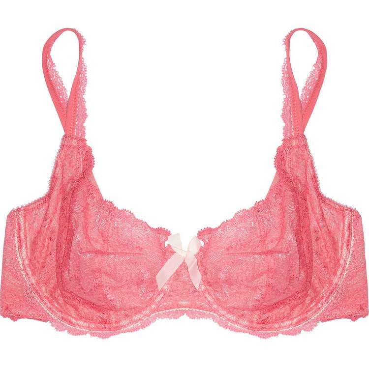 Break code special price pop brand Elle Macpherson Intimates pink lace steel ring underwear
