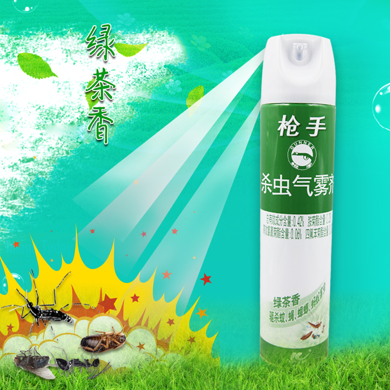 河北康达枪手杀虫气雾剂 强效喷雾蟑螂苍蝇蚂蚁600ml（绿茶）