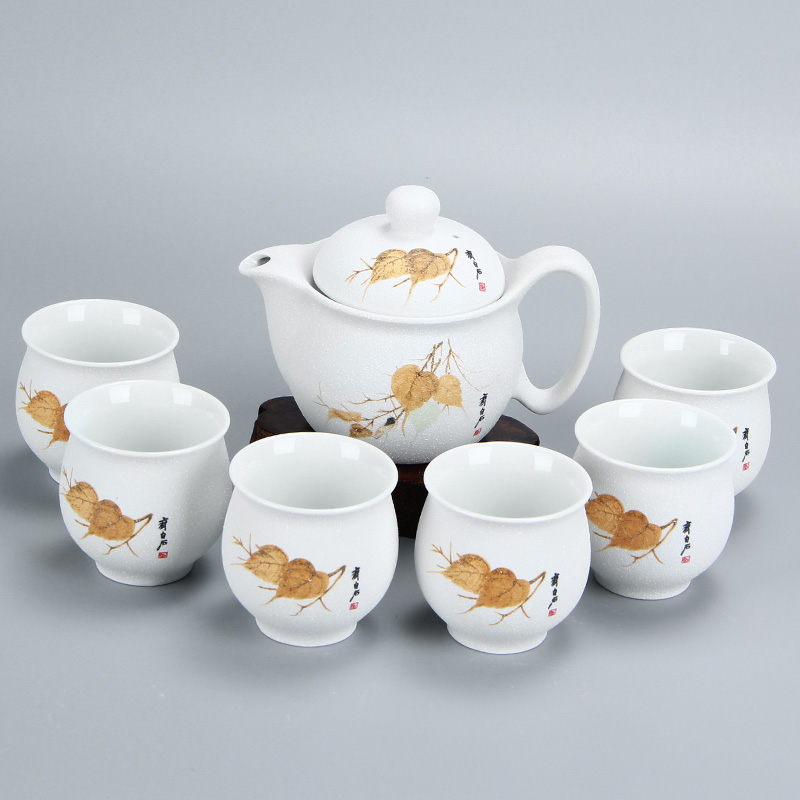 A complete set of tea set suit snow ceramic tea set purple ice to crack your up kung fu tea teapot teacup package mail