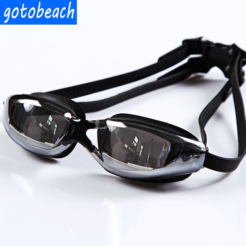 2020 new male and female universal large frame waterproof swimming glasses adult anti-fog galvanometer swimming goggles diving mirror
