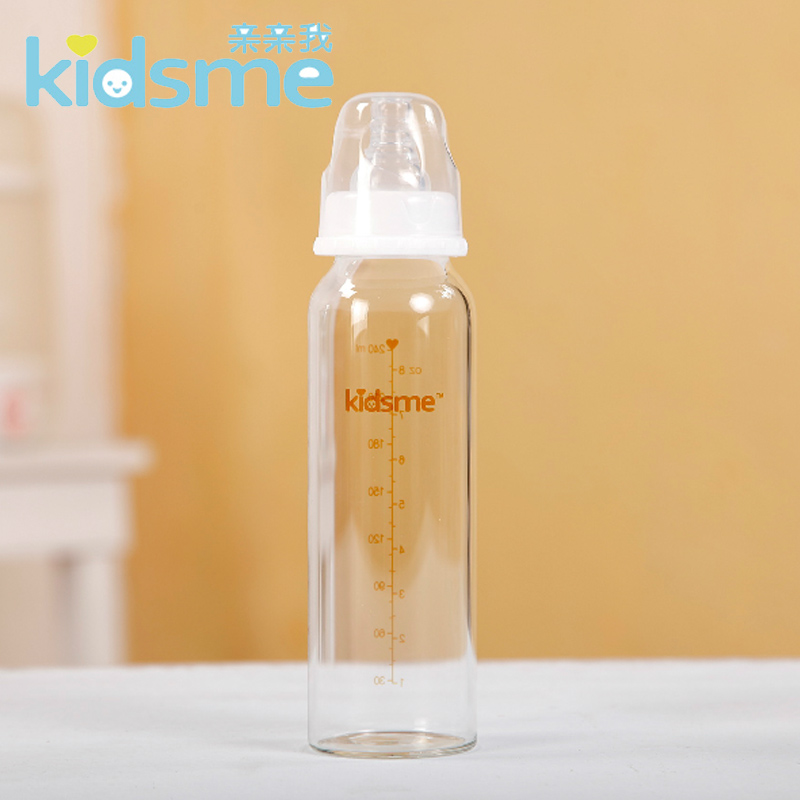 亲亲我奶瓶 耐高温 不含双酚A 标准口径高硼硅玻璃奶瓶(240ml)