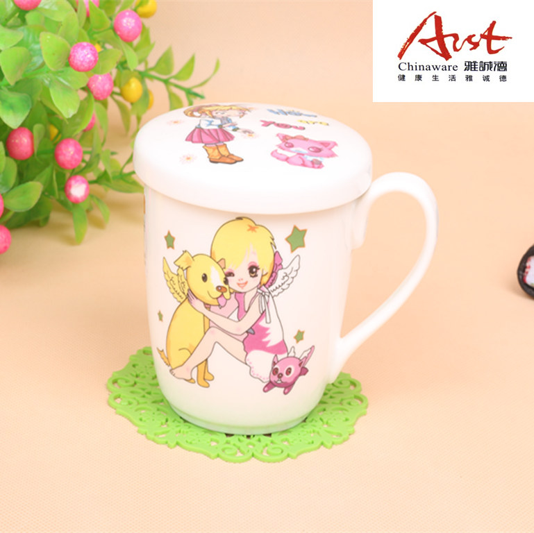 Arst/ya cheng DE jean and a cup of water glass cup of juice mugs cartoon young girl lovely cup