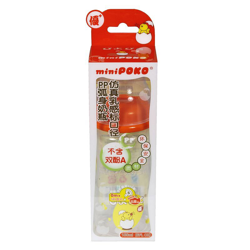 买一送一 poko仿真乳标准口径PP孤身奶瓶180ml 配硅胶奶嘴正品