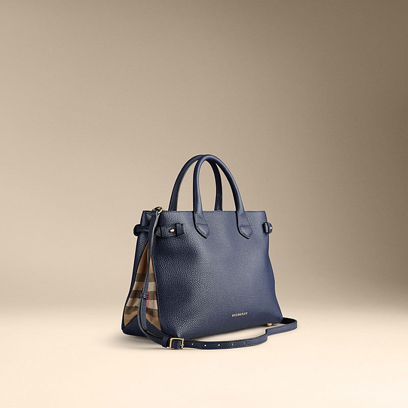 Burberry博柏利中号皮革拼House Check格纹Banner托特包 39621791