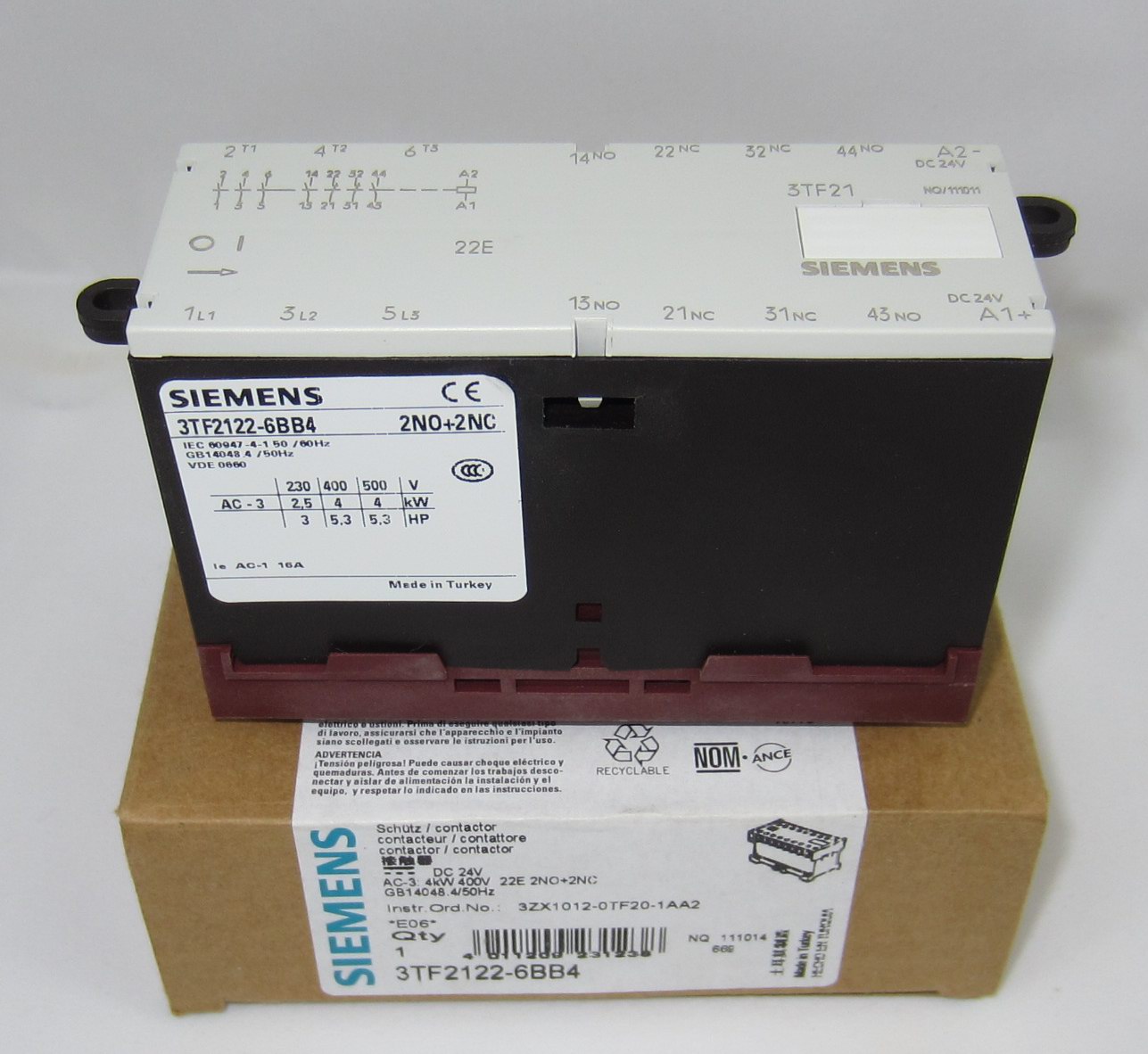 3TF2122-6BB4 new original Siemens contactor 
