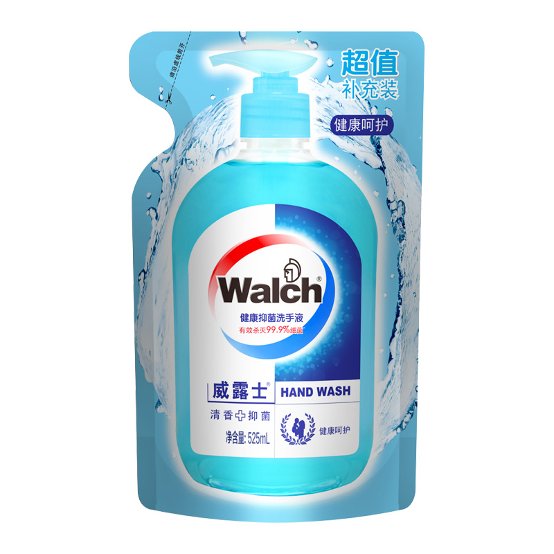 威露士健康抑菌洗手液袋装525ml 清香抑菌 健康呵护 补充替换装