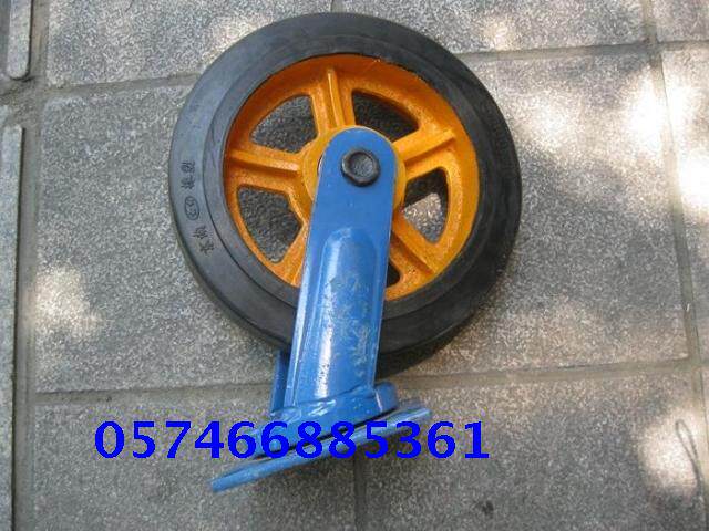 12 inch light surface heavy belt axis solid high - quality rubber wheel wheel cart with shaft solid iron shaft Jingnan rubber wheel
