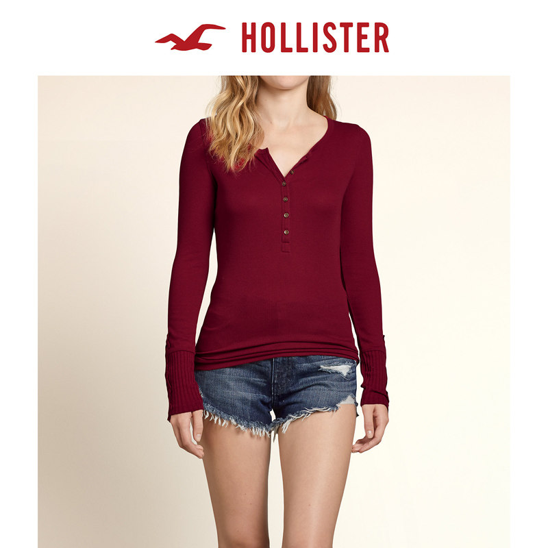 Hollister 长袖蕾丝亨利式上衣 女 93740