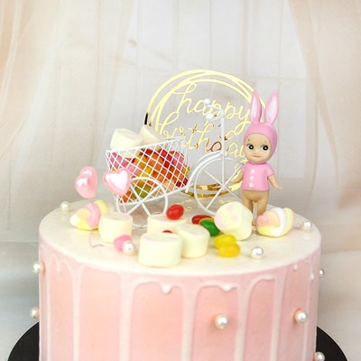 Party Girl Heart Baby Carriage Love Pram Bicycle Birthday Cake
