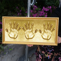 Business Handprint Triple Hand Print Clay Suit All Home Fuhand Foot Print Opening Palm Print Team Award-winning Commemorative Gift