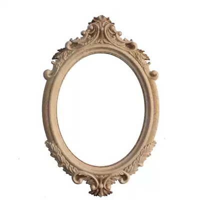 Wooden blank large mirror frame photo frame carved oval original material diy rough blank material decoration frame 1