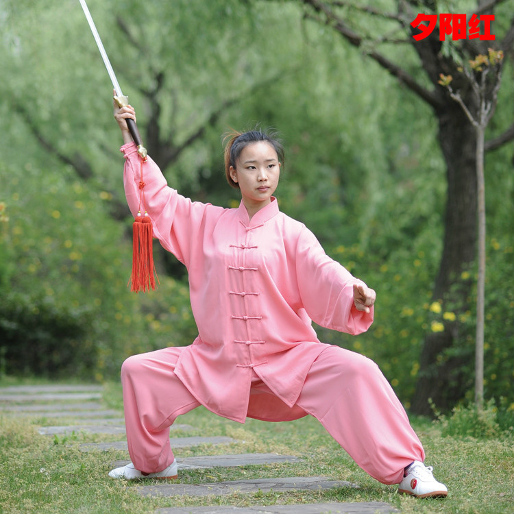 Spring, summer and autumn cotton plus silk Tai Chi clothing practice clothing Tai Chi clothing group performance male and female martial arts clothing