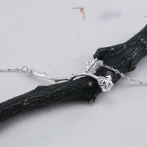 I dont mind Thorn Rose S925 Sterling silver Necklace Girlfriend gift Clavicle chain Forest simple pendant jewelry
