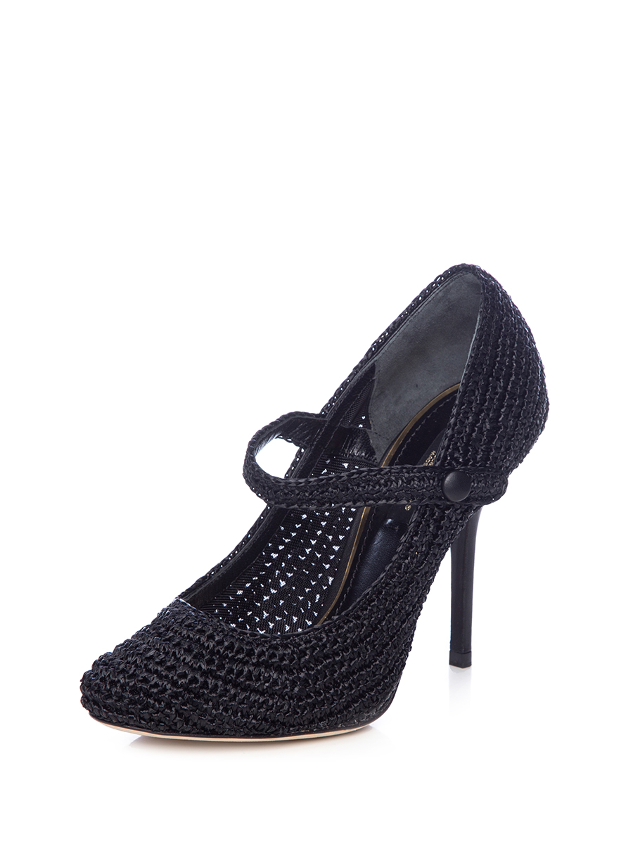 Dolce&Gabbana 黑色编织玛丽珍鞋