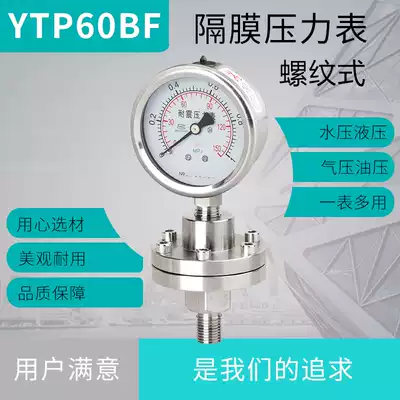 Diaphragm pressure gauge YTP60BF thread type M14*1 5 stainless steel 304 diaphragm 316 with oil
