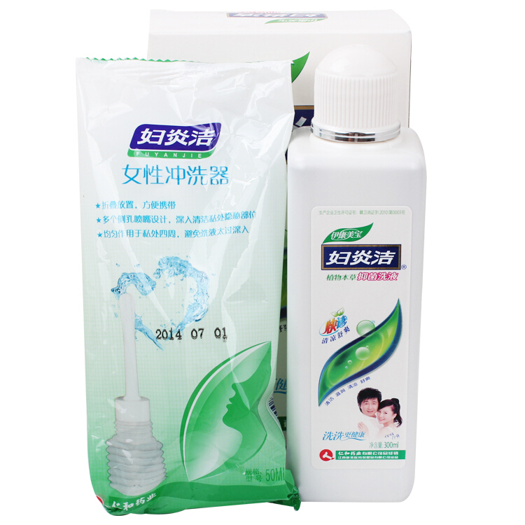 妇炎洁 植物草本抑菌洗液 附冲洗器 300ml/盒
