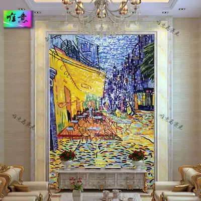 Weiyi mosaic cut painting puzzle background wall Parquet Entrance aisle Living room Van Gogh night Cafe under the stars