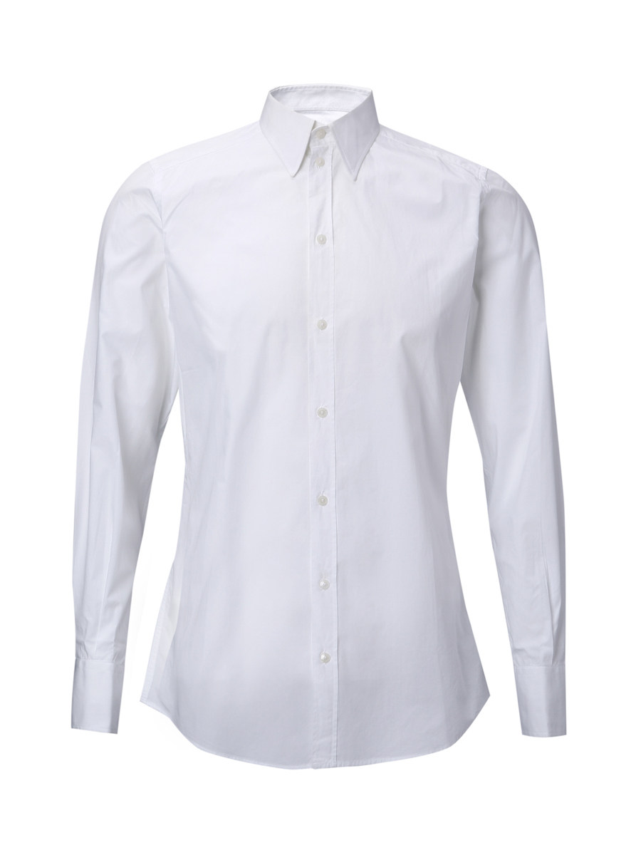 Dolce&Gabbana 白色八角领长袖衬衫