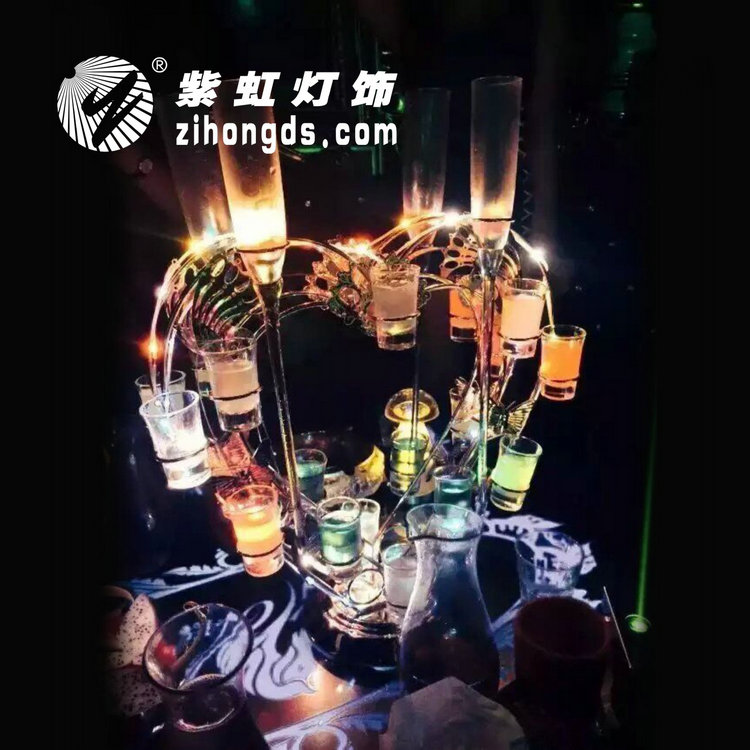 Zihong LED rechargeable Luminous Cup holder 24-loaded cocktail cup holder creative luminous wine 24 bullet cup holder