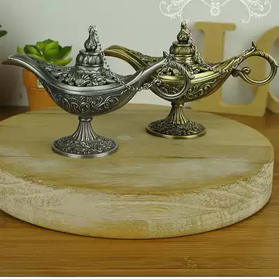 Large bronze ornaments Aladdin magic lamp wishing magic lamp tin antique ornaments