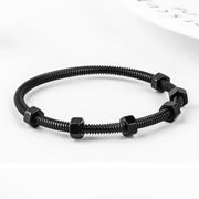 Châu Âu và Hoa Kỳ thương hiệu thời trang vòng đeo tay bằng thép titan nam và nữ retro hoài cổ đầu máy hex nut vài vòng tay trang sức