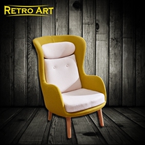Fashion Modern Nordic Style Guest Restaurant Bookroom Fabric Leisure Talks Arc Backrest Armchair Ro Comfort