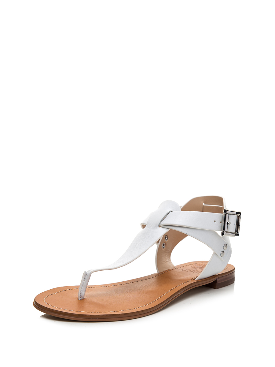 VINCE CAMUTO 白色铆钉装饰夹脚凉鞋