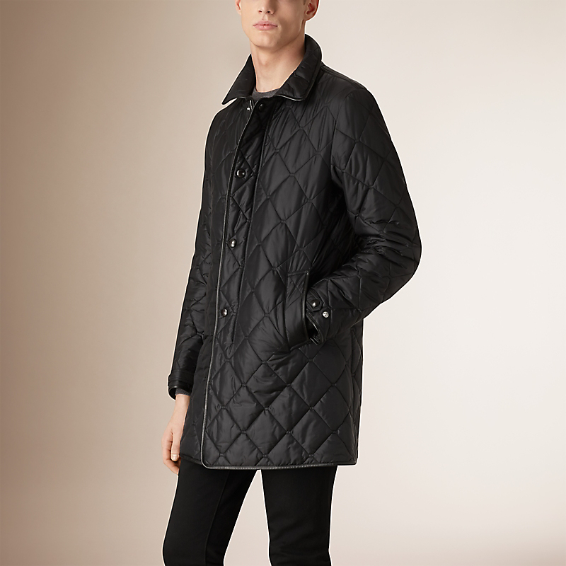 BURBERRY/博柏利羔羊皮装饰绗缝大衣 39993241