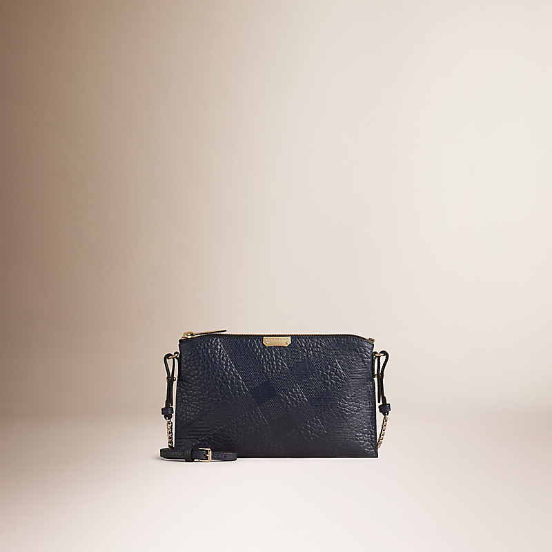 BURBERRY/博柏利格纹压花皮革手拿包 40034001