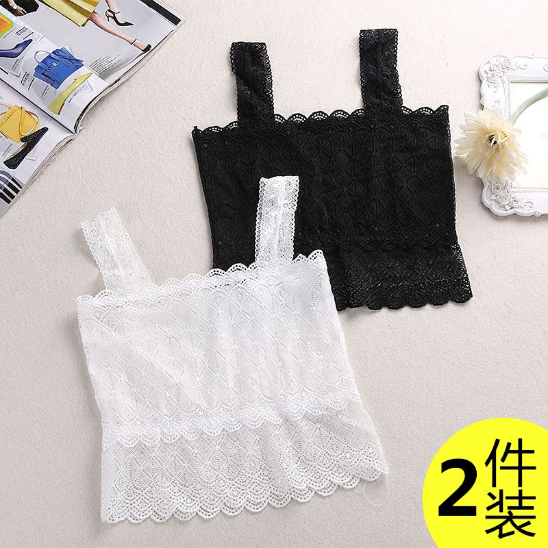 Spring and summer lace thin bandeau breast wrap anti-light base suspender beautiful back sexy small vest medium and long version of underwear