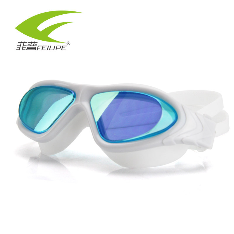 Phep Counter Large Frame Swimming Goggles Colorful Electroplated Swimming Glasses Waterproof and Anti-Fog Swimming Goggles for Men and Women